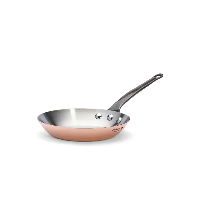 de Buyer - Braadpan van koper INOCUIVRE met messing handvat - 24 cm - 6450.24